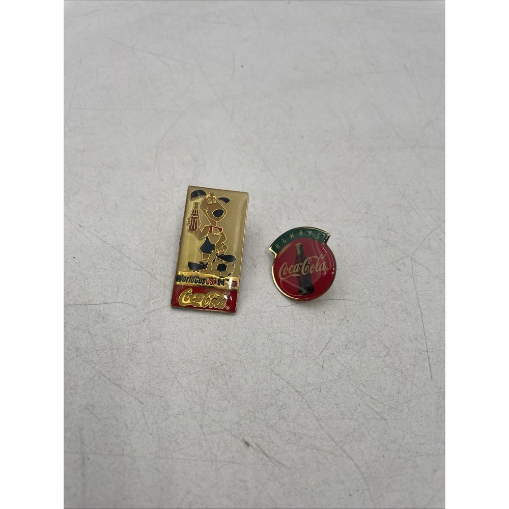 Lot Of 2 1994 FIFA World Cup USA Coca Cola Stryker Mascot + Always Coca Cola Pin